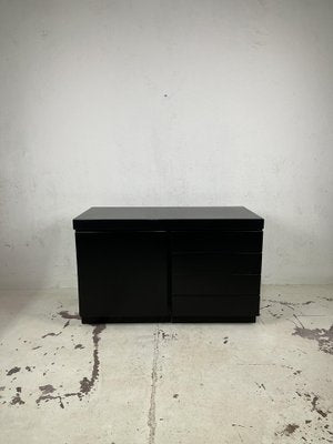 Sideboard with 4 Drawers in Black Wood, 1970s-TPO-1804639