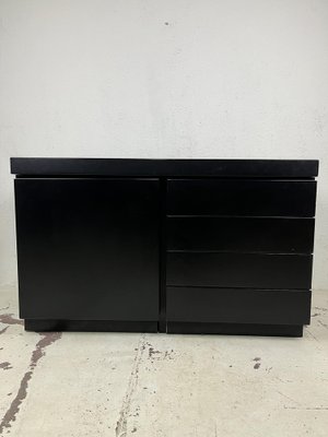 Sideboard with 4 Drawers in Black Wood, 1970s-TPO-1804639