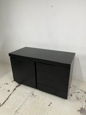 Sideboard with 4 Drawers in Black Wood, 1970s-TPO-1804639