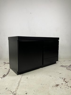 Sideboard with 4 Drawers in Black Wood, 1970s-TPO-1804639