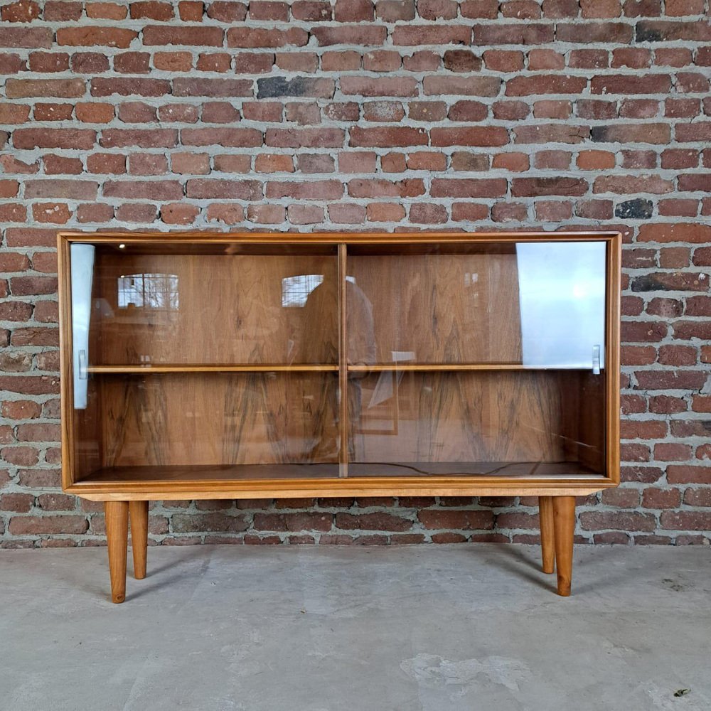 Sideboard with Glass Sliding Doors, Demark, 1960s