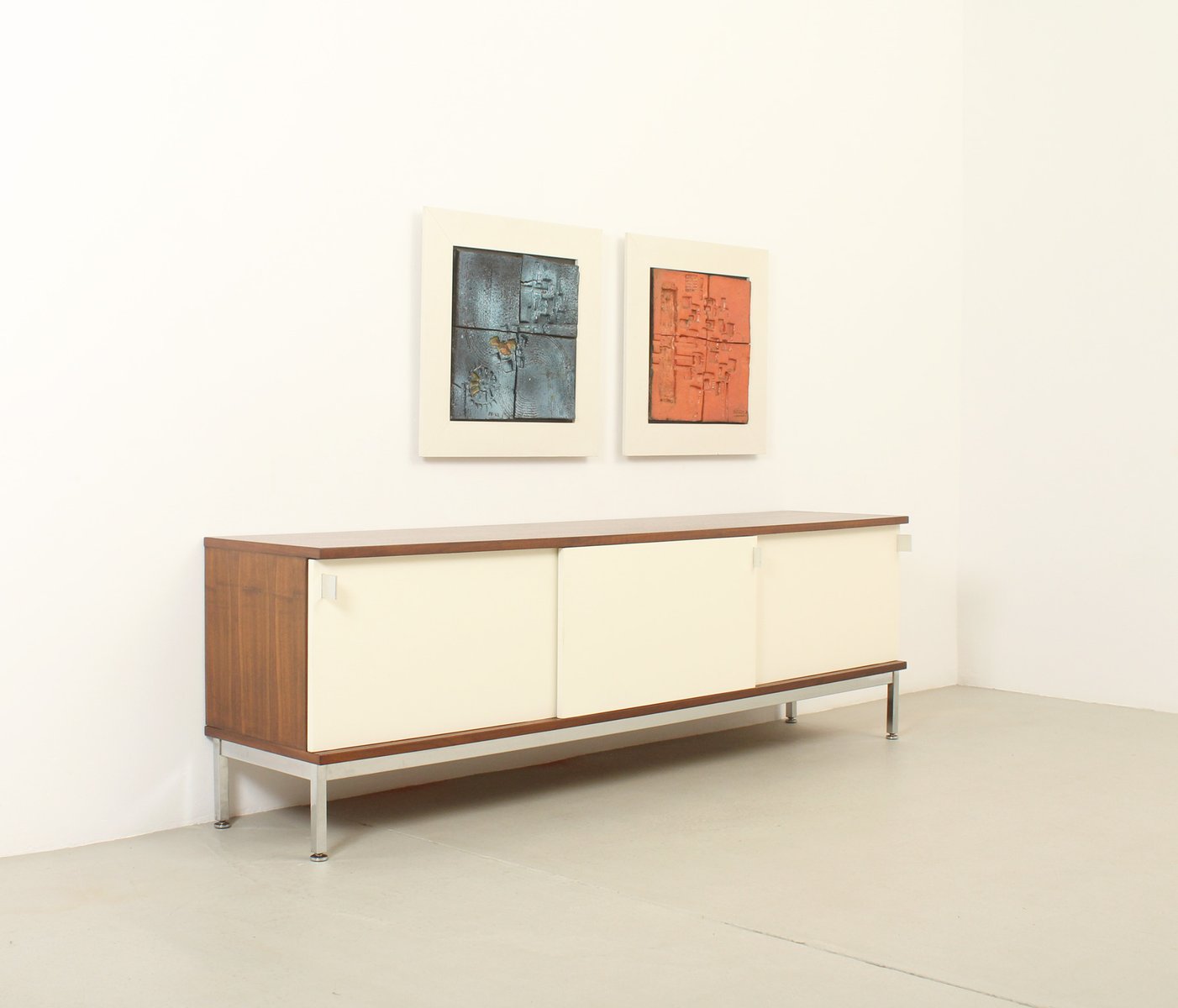 Sideboard with Lacquered Sliding Doors from Airborne, France, 1960s