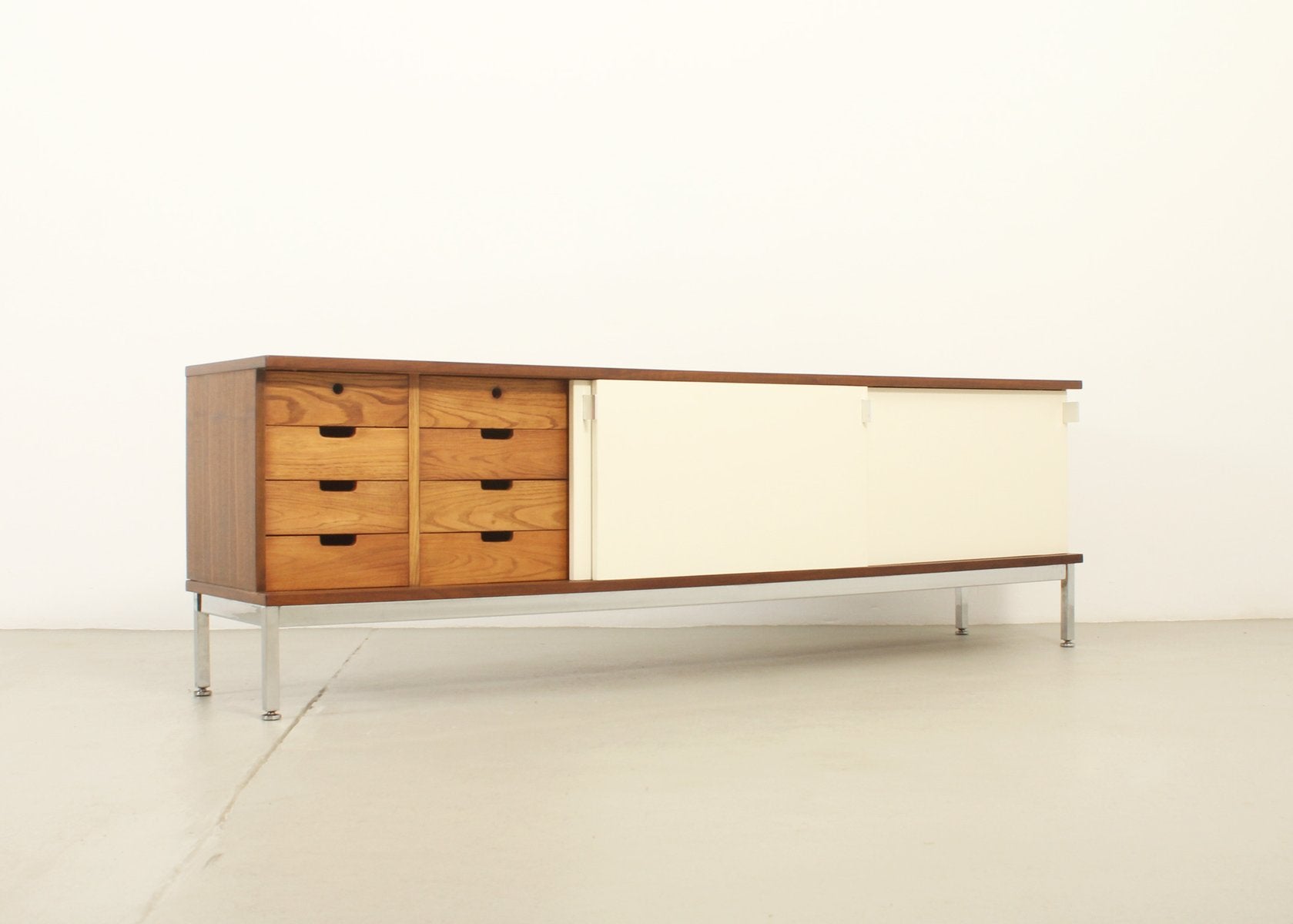 Sideboard with Lacquered Sliding Doors from Airborne, France, 1960s