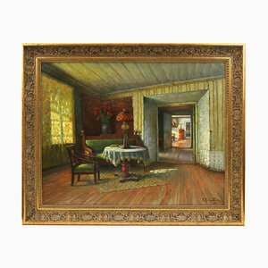 Siegfried Alexander Bielenstein, In the Old Manor, 20th Century, Oil on Canvas, Framed-WMV-1392836