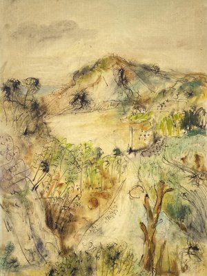 Siegmund Lympasik, Early Impressionist Landscape, 1942, Mixed Media on Paper-CZ-1822876