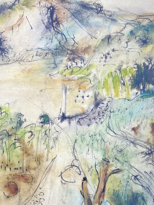 Siegmund Lympasik, Early Impressionist Landscape, 1942, Mixed Media on Paper-CZ-1822876