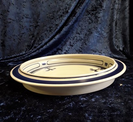 Siena Serving Bowl in Blue & Gray Ceramics by Bjön Wiinblad for Rosenthal, Germany 70s, 1970s-HOI-1724047