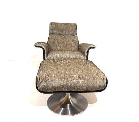 Siesta 62 Lounge Chair with Ottoman by Jacques Brule for Hans Kaufeld, 1960s, Set of 2-HUW-1783301