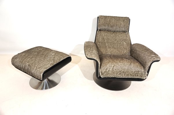 Siesta 62 Lounge Chair with Ottoman by Jacques Brule for Hans Kaufeld, 1960s, Set of 2-HUW-1783301