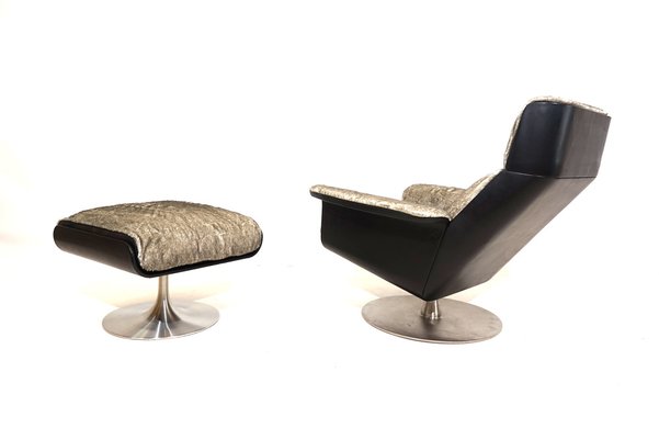 Siesta 62 Lounge Chair with Ottoman by Jacques Brule for Hans Kaufeld, 1960s, Set of 2-HUW-1783301