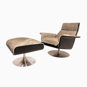 Siesta 62 Lounge Chair with Ottoman by Jacques Brule for Hans Kaufeld, 1960s, Set of 2-HUW-1783301