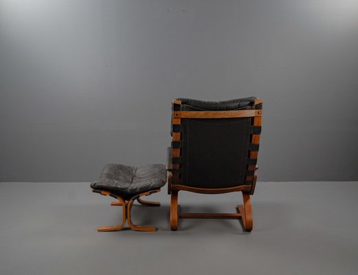 Siesta Armchair and Footstool by Ingmar Relling for Westnofa, Norwegian, 1960s, Set of 2-VLO-1539448