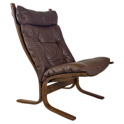 Siesta Armchair in Wood and Leather by Ingmar Relling for Westnofa Vestlandske, 1970s-GDD-1762628