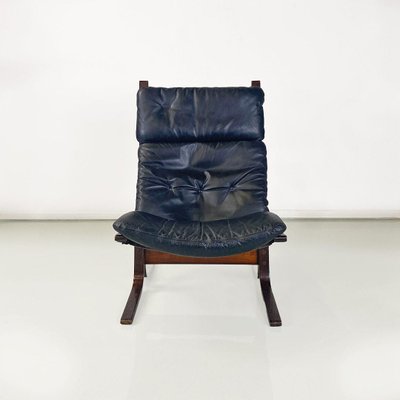 Siesta Armchair in Wood and Leather by Ingmar Relling for Westnofa Vestlandske, 1970s-GDD-1762629