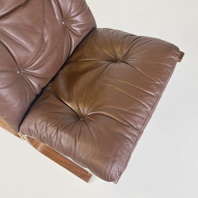 Siesta Armchair in Wood and Leather by Ingmar Relling for Westnofa Vestlandske, 1970s-GDD-1762628