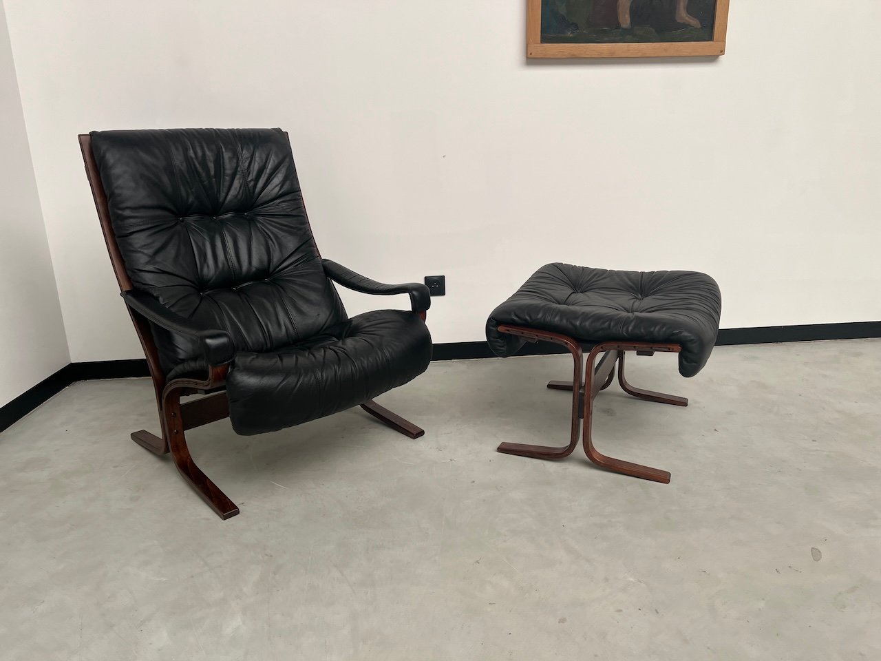 Siesta Chair with Footrest by Ingmar Relling for Westnofa, 1970s, Set of 2