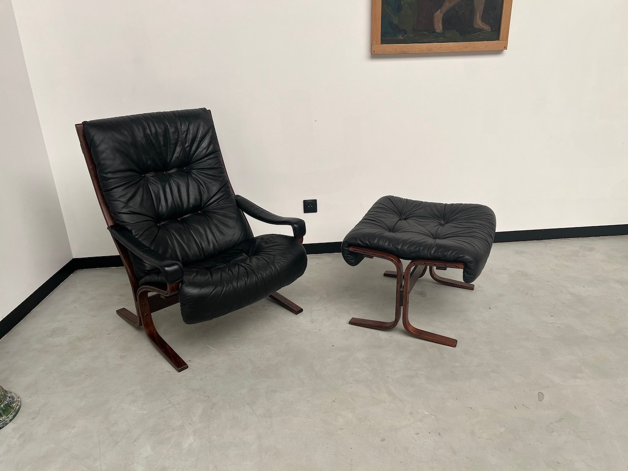 Siesta Chair with Footrest by Ingmar Relling for Westnofa, 1970s, Set of 2