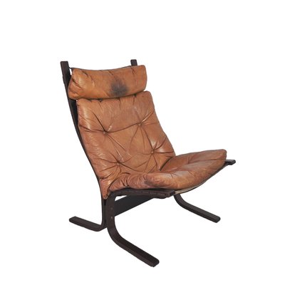 Siesta Lounge Chair in Cognac Brown Leather by Ingmar Relling for Westnofa, 1960s-HPQ-1425201