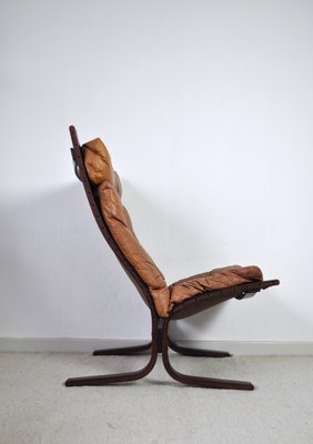 Siesta Lounge Chair in Cognac Brown Leather by Ingmar Relling for Westnofa, 1960s-HPQ-1425201