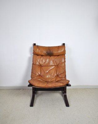 Siesta Lounge Chair in Cognac Brown Leather by Ingmar Relling for Westnofa, 1960s-HPQ-1425201