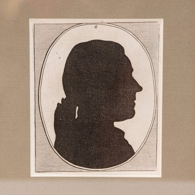 Silhouette Portrait of a Man, 18th-Century, Framed-FSD-1093435