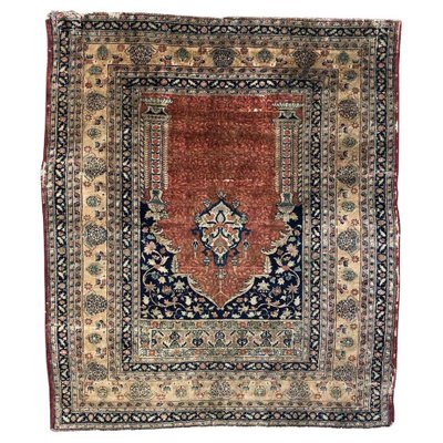 Silk Tabriz Prayer Rug-YMM-1061608