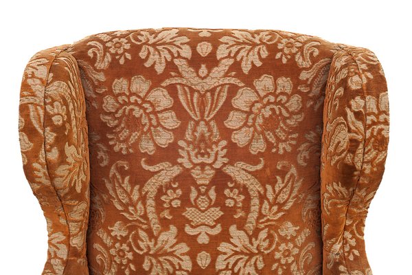 Silk Velvet Lounge Chair, 1900s-JCN-1725186