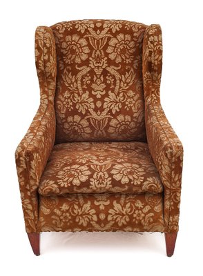 Silk Velvet Lounge Chair, 1900s-JCN-1725186