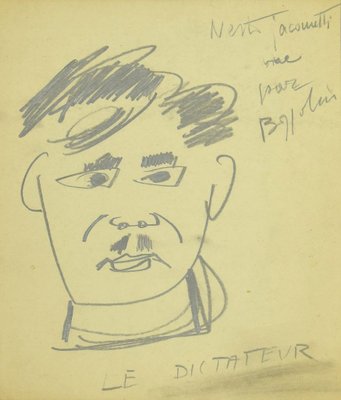 Silvano Bozzolini, the Dictator, Original Pencil on Paper, Mid-20th Century-ZCI-808864