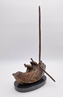 Silvano d'Orsi, Boat Sculpture, 1990s, Bronze & Marble-RKF-1803187