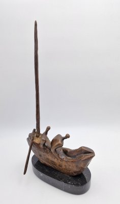 Silvano d'Orsi, Boat Sculpture, 1990s, Bronze & Marble-RKF-1803187