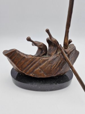 Silvano d'Orsi, Boat Sculpture, 1990s, Bronze & Marble-RKF-1803187