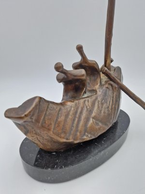 Silvano d'Orsi, Boat Sculpture, 1990s, Bronze & Marble-RKF-1803187