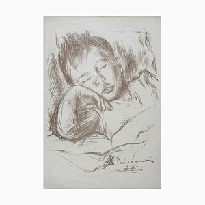 Silvano Pulcinelli, Sleeping Boy, Original Pencil Carbon, 1946-ZCI-808862