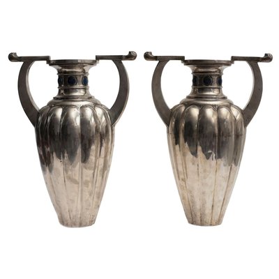 Silver 800 2-Handle Vases from Bellotto Argenterie, Set of 2-ZCI-751832