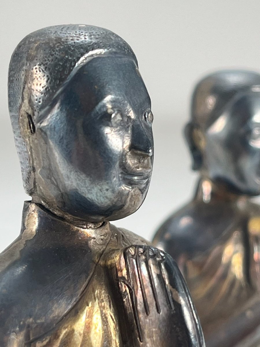 Silver Adoring Figures, Thailand, 1850s, Set of 2