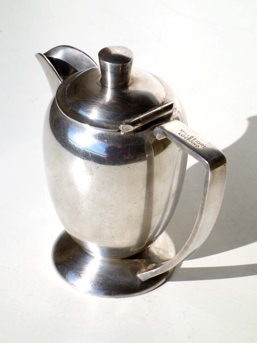 Silver Alpacca Hotel Teapots, 1920s, Set of 2