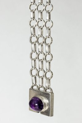 Silver and Amethyst Bracelet by Anders Högberg, 1961-NL-1821479