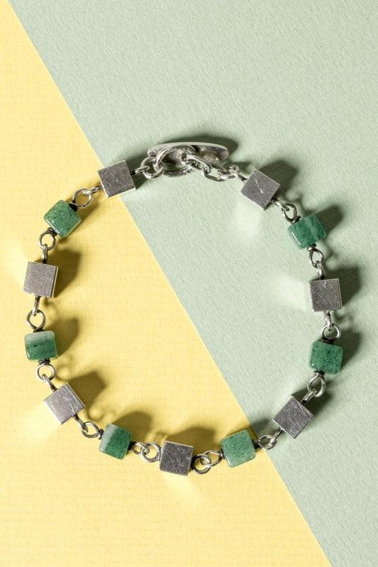 Silver and Aventurine Bracelet by Arvo Saarela, 1965