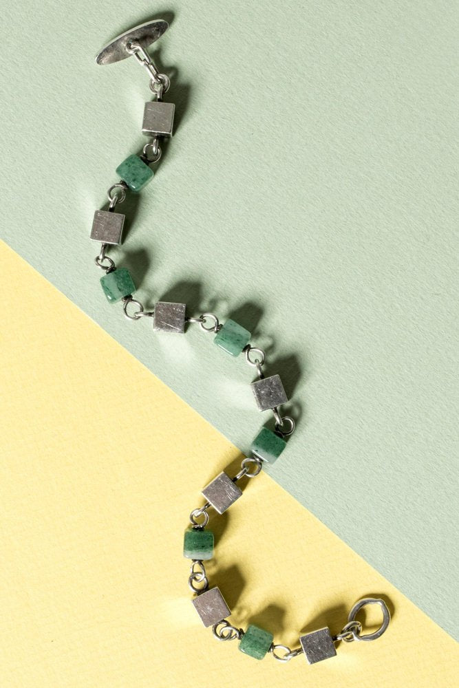 Silver and Aventurine Bracelet by Arvo Saarela, 1965