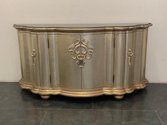 Silver and Black Marble Console from Lam Lee Group, 1990s