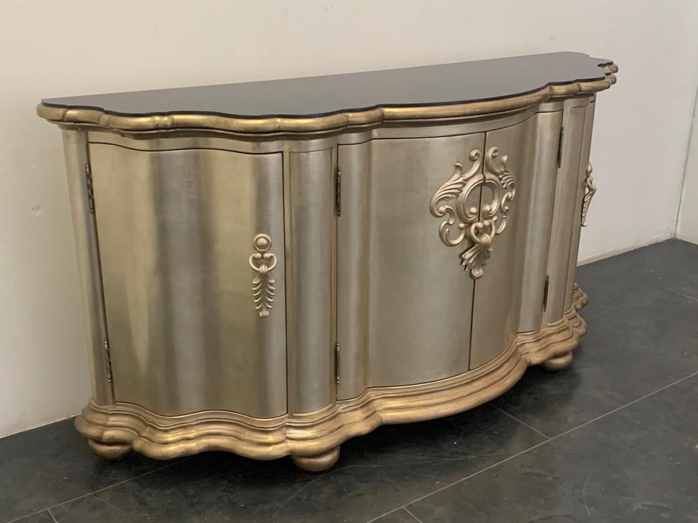 Silver and Black Marble Console from Lam Lee Group, 1990s