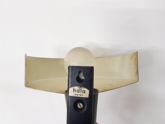 Silver and Black Wall Light from Hala Zeist, 1950s