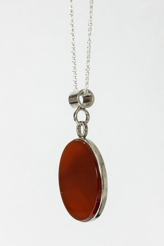 Silver and Carnelian Pendant by Cecilia Johansson, 1976