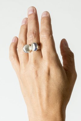 Silver and Chalcedony Ring by Elis Kauppi, 1970s-NL-2042357