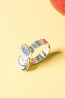 Silver and Chalcedony Ring by Elis Kauppi, 1970s-NL-2042357