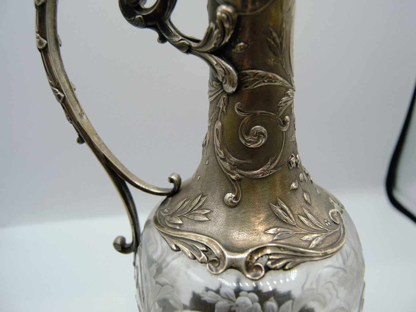 Silver and Crystal Ewer or Wine Carafe from Tallois et Mayence Paris