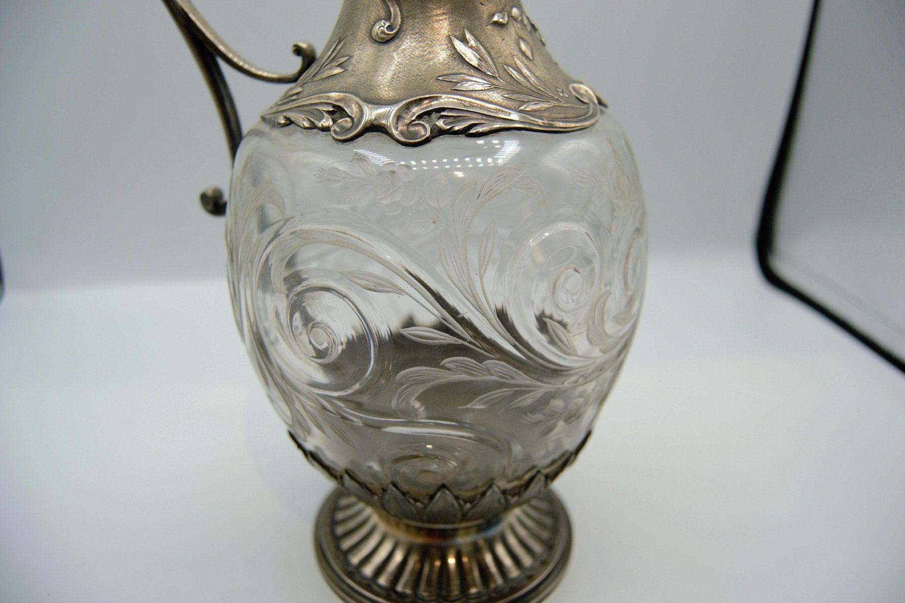 Silver and Crystal Ewer or Wine Carafe from Tallois et Mayence Paris