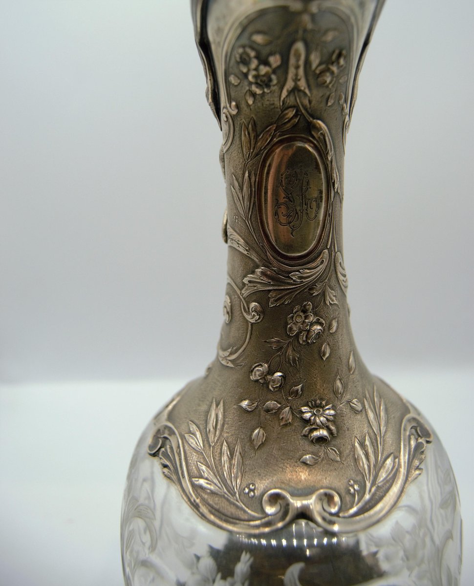 Silver and Crystal Ewer or Wine Carafe from Tallois et Mayence Paris