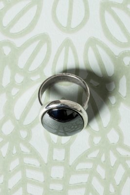 Silver and Hematite Ring from Niels Erik From, 1960s-NL-1738192